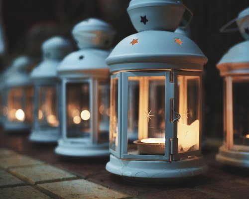 A calm and warm lighting illuminating a home space in the evening